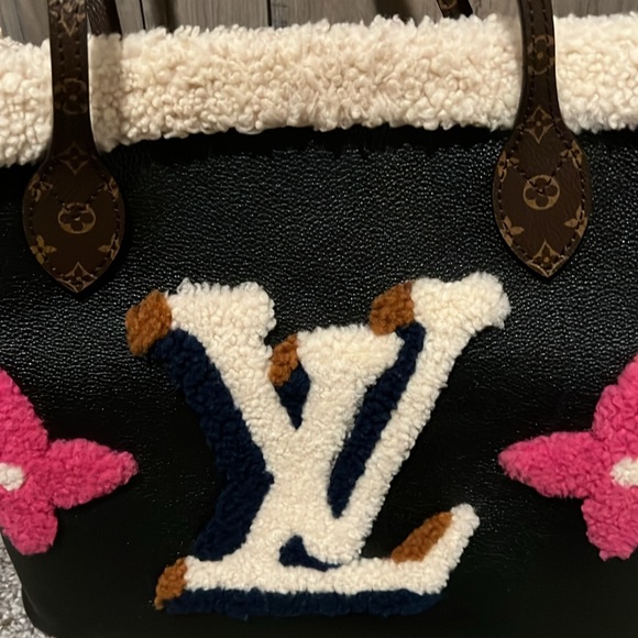 Louis Vuitton Limited Edition Black Leather Monogram Teddy Neverfull MM NM Bag - Picture 3 of 10